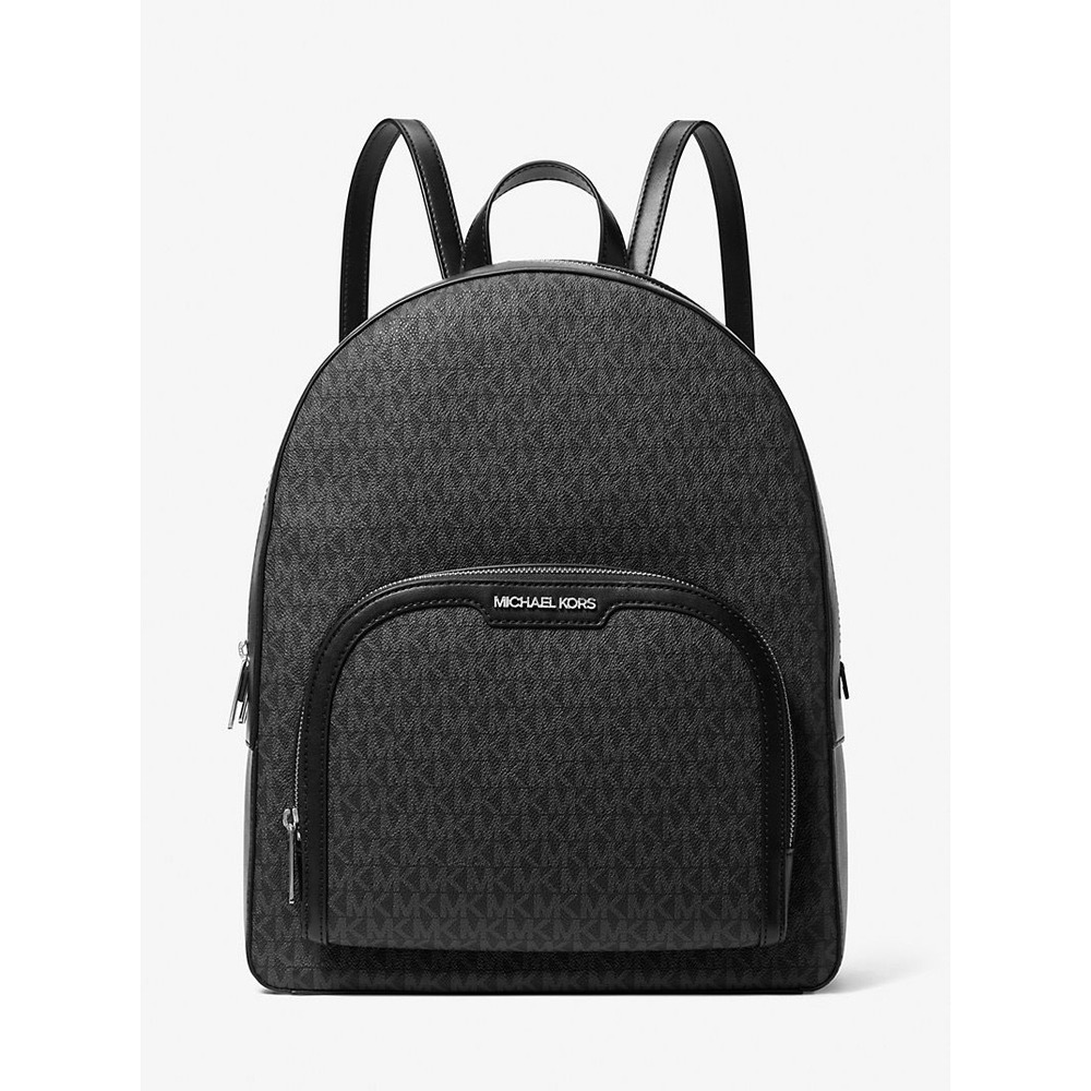 Michael Kors Jaycee Large Zip Pocket Backpack Black Signature 35S2S8TB7B NEW - Picture 1 of 8